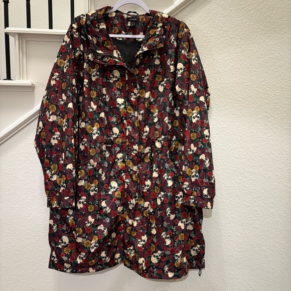 torrid Jackets & Blazers - torrid Skull and Floral Rain Jacket